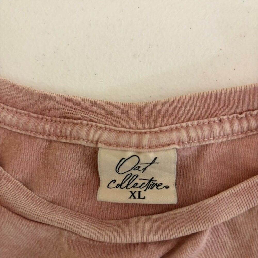 Oat Collective T-Shirt Women's XL Cropped Pet Dogs Shop Local Repeat Pink Top - Picture 6 of 8